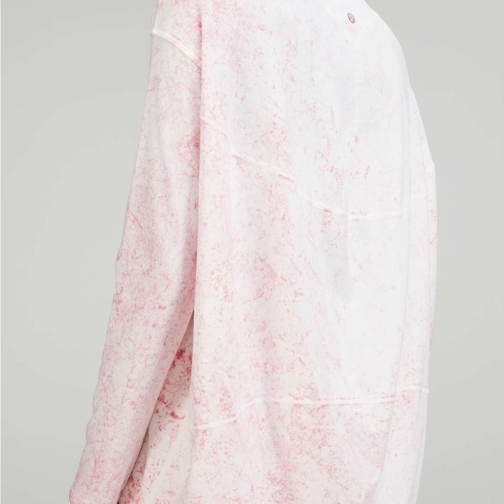 Lululemon Back in Action Top Cirrus Wash White Pink Peony Brier Rose size 10